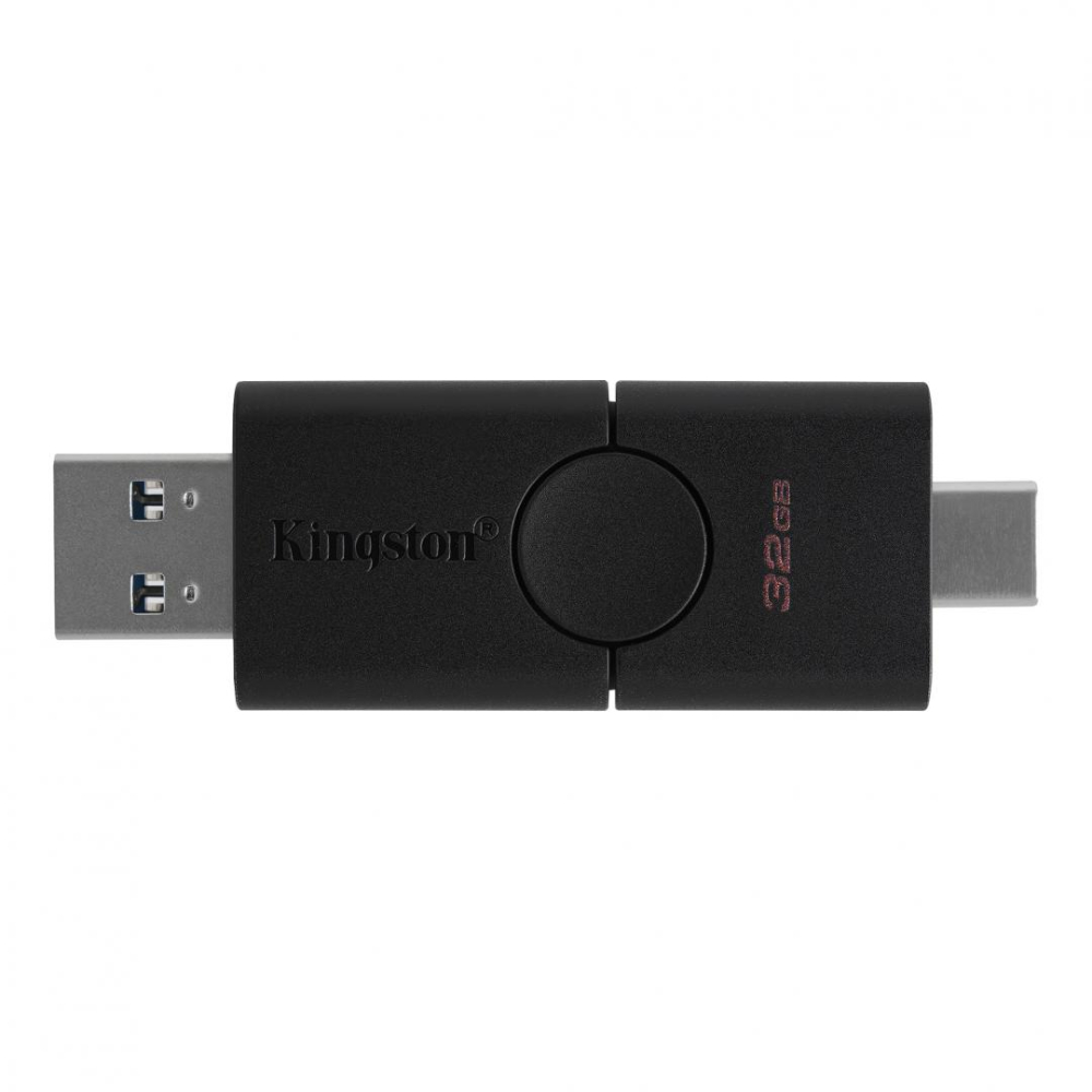 MEMORIE USB 3.2 | USB 3.2 Type-C KINGSTON 32 GB ,  clasica ,  carcasa plastic ,  negru ,  Cod Produs: DTDE/32GB [1]