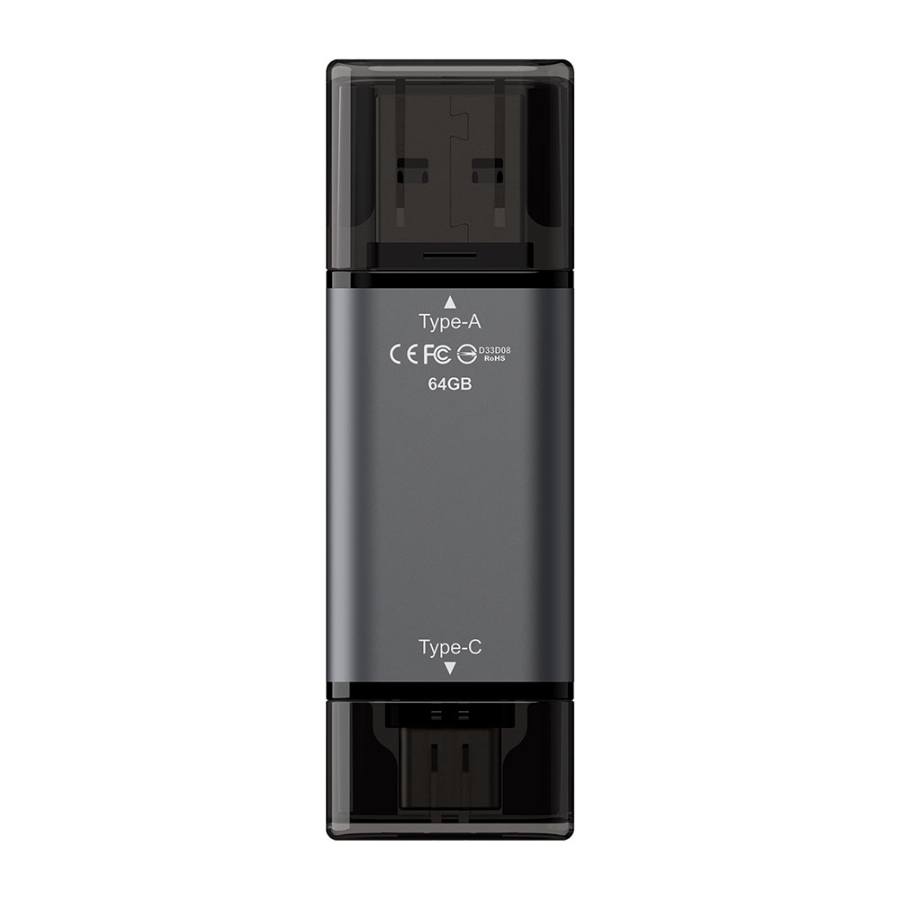 MEMORIE USB 3.2 / USB Type-C 3.1 TEAMGROUP X1 ,  64 GB ,  plastic ,  gri Cod Produs: TX1364GC01 [2]