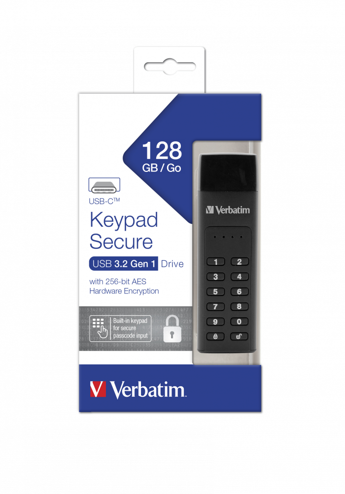 MEMORIE USB KEYPAD VERBATIM 128GB CU ENCRIPTIE AES 256-BIT , USB C Cod Produs: 49432 [2]