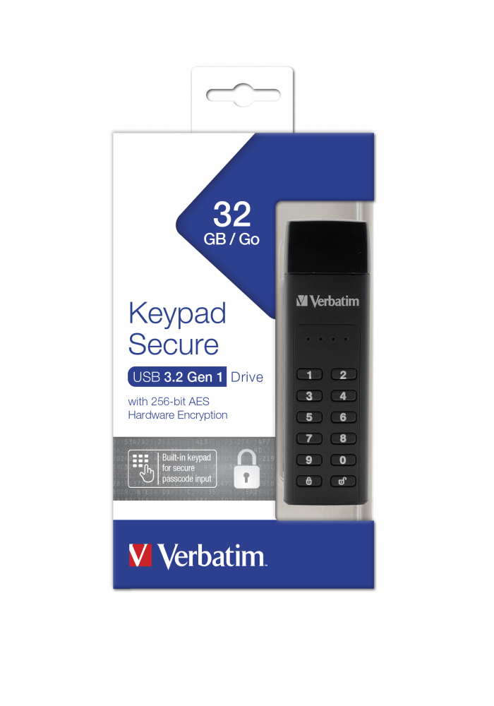 MEMORIE USB KEYPAD VERBATIM 32GB CU ENCRIPTIE AES 256-BIT USB 3.0 , USB A Cod Produs: 49427 [2]