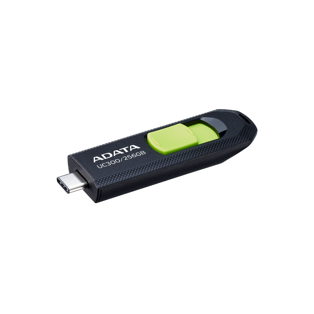 MEMORIE USB Type-C 3.2 ADATA 256 GB , retractabila , carcasa plastic , negru / verde Cod Produs: ACHO-UC300-256G-RBK/GN [2]