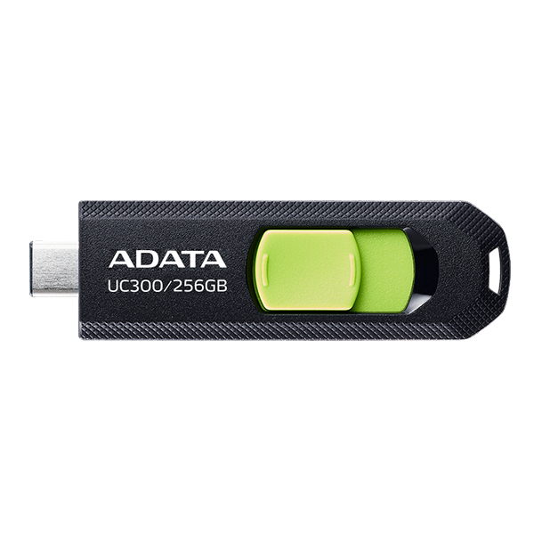 MEMORIE USB Type-C 3.2 ADATA 256 GB , retractabila , carcasa plastic , negru / verde Cod Produs: ACHO-UC300-256G-RBK/GN [1]