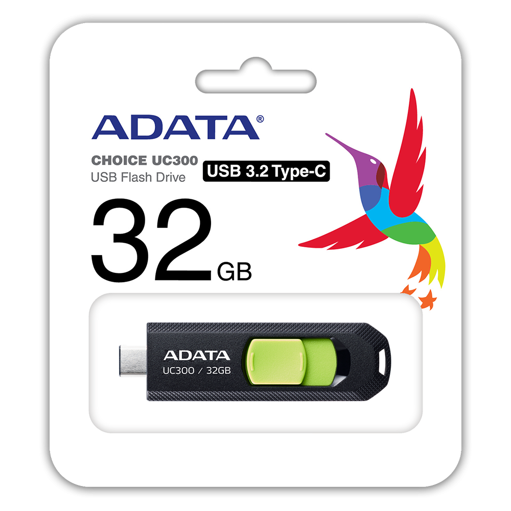 MEMORIE USB Type-C 3.2 ADATA 32 GB ,  retractabila ,  carcasa plastic ,  negru / verde Cod Produs: ACHO-UC300-32G-RBK/GN [3]