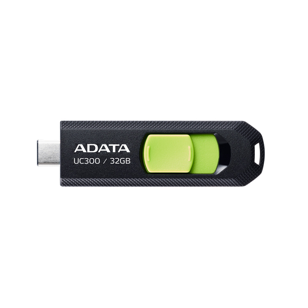 MEMORIE USB Type-C 3.2 ADATA 32 GB ,  retractabila ,  carcasa plastic ,  negru / verde Cod Produs: ACHO-UC300-32G-RBK/GN [1]