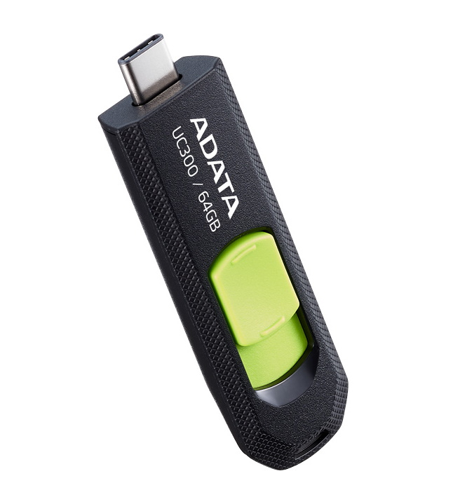 MEMORIE USB Type-C 3.2 ADATA 64 GB ,  retractabila ,  carcasa plastic ,  negru / verde Cod Produs: ACHO-UC300-64G-RBK/GN [3]