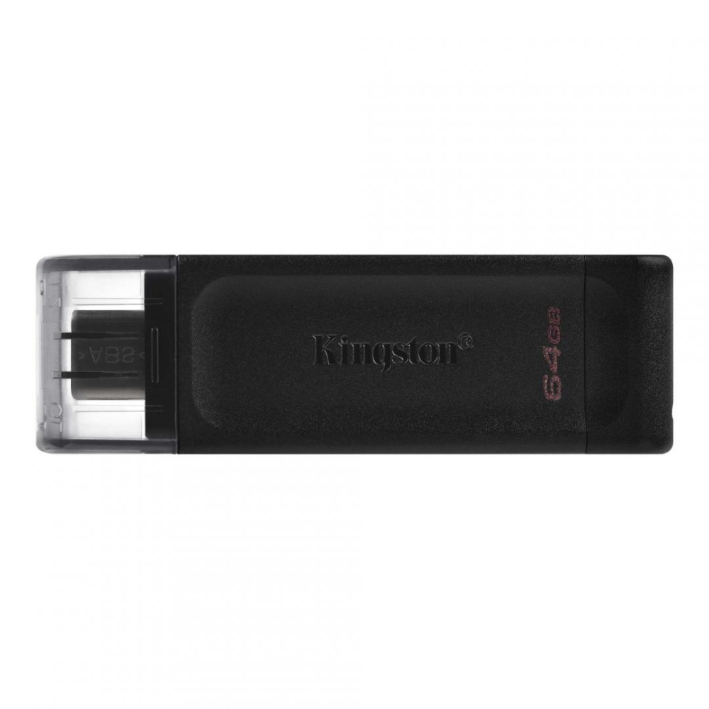MEMORIE USB Type-C KINGSTON 64 GB ,  cu capac ,  carcasa plastic ,  negru ,  Cod Produs: DT70/64GB [1]