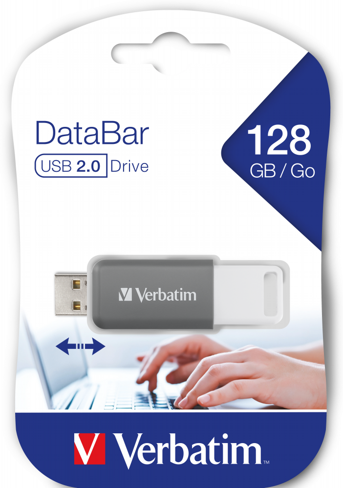 MEMORIE USB VERBATIM DATABAR 128GB USB 2.0, GRI Cod Produs: 49456 [4]