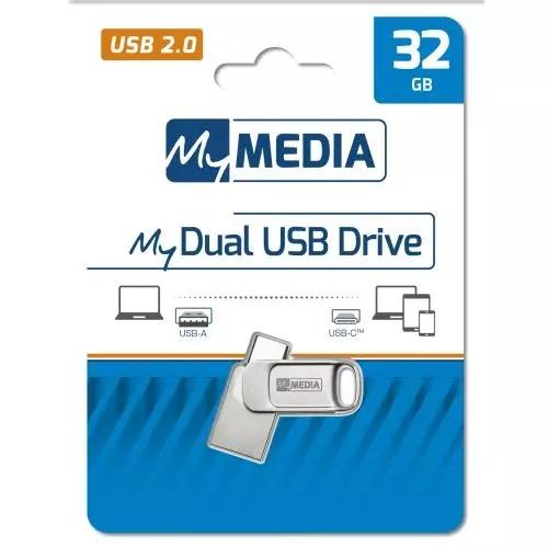 MEMORIE USB VERBATIM MYDUAL 32GB USB 2.0, ARGINTIU Cod Produs: 69266 [3]