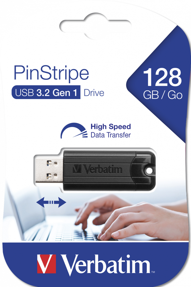 MEMORIE USB VERBATIM PINSTRIPE 128GB USB 3.0, NEGRU Cod Produs: 49319 [4]