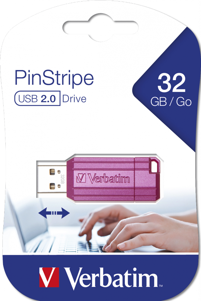 MEMORIE USB VERBATIM PINSTRIPE STORE ` N` GO 32GB USB 2.0 ROZ Cod Produs: 49056 [4]
