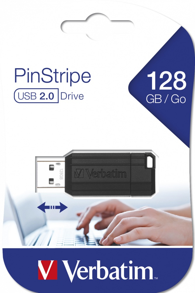 MEMORII USB Verbatim 2.0 PINSTRIPE 128GB BLACK, Cod Produs: 49071 [4]