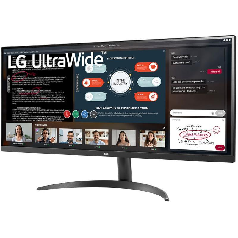 MONITOR LG 34 inch ,  home | office ,  IPS ,  UW-UXGA (DCI 2K+) (2560 x 1080) ,  Ultra Wide ,  250 cd/mp ,  5 ms ,  HDMI ,  Cod Produs: 34WP500-B.AEU [2]