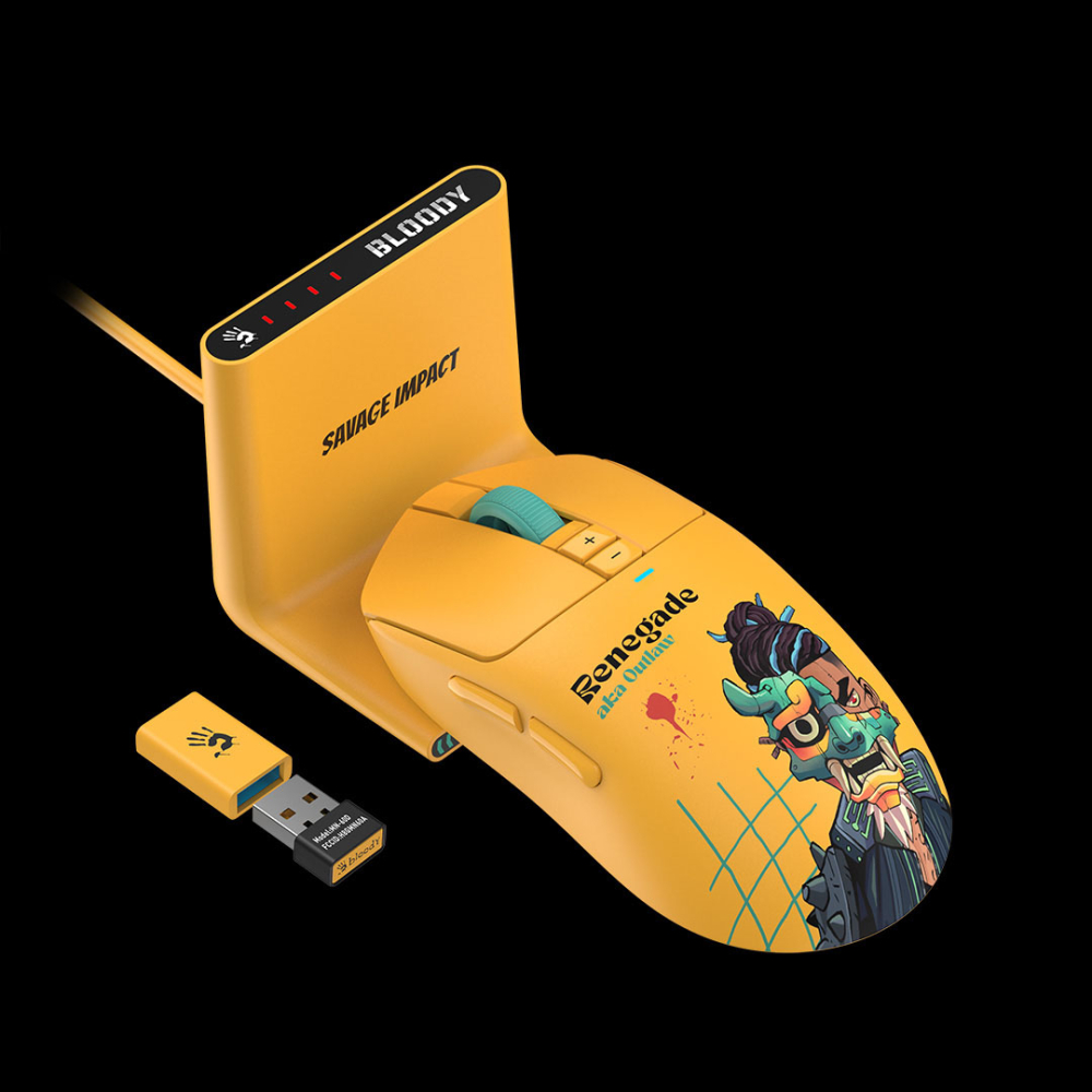 Mouse A4Tech, gaming, BLOODY WAVELINK FULL,SPEED DUAL MODE WIRELESS USB RENEGADE SUNSET, Cod Produs: R72UltraDuo RENEGADE SUNSET [2]