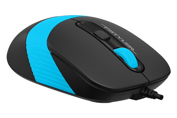 MOUSE A4tech, PC sau NB, cu fir, USB, optic, 1600 dpi, butoane/scroll 4/1, buton selectare viteza, negru / albastru, Cod Produs: FM10 Blue [5]