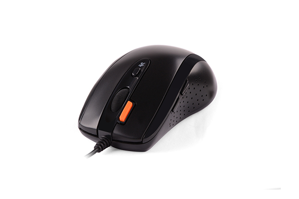 MOUSE A4tech, PC sau NB, cu fir, USB, optic, 1600 dpi, butoane/scroll 7/1, buton selectare viteza, negru, Cod Produs: N-70FX-BK [5]