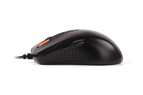 MOUSE A4tech, PC sau NB, cu fir, USB, optic, 1600 dpi, butoane/scroll 7/1, buton selectare viteza, negru, Cod Produs: N-70FX-BK [2]