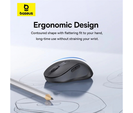 MOUSE Baseus F02 PC sau NB wireless, 2.4GHz si Bluetooth, optic, 800/ 1200/1600 dpi,butoane/scroll 4/1, negru Cod Produs: B01055505111-01 [3]