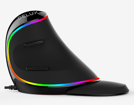 MOUSE DELUX ,  PC sau NB ,  cu fir ,  USB ,  optic ,  4000 dpi ,  butoane/scroll 6/1 ,  ergonomic ,  RGB light ,  negru ,  Cod Produs: M618PLUS-RGB-BK [2]