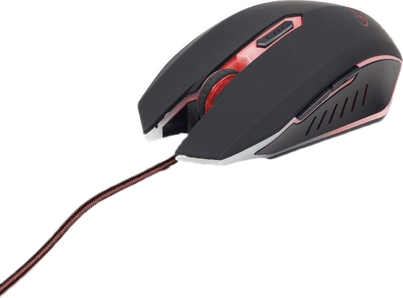 MOUSE GEMBIRD, gaming, cu fir, USB, optic, 2400 dpi, butoane/scroll 6/1, iluminare, negru / rosu, Cod Produs: MUSG-001-R [2]