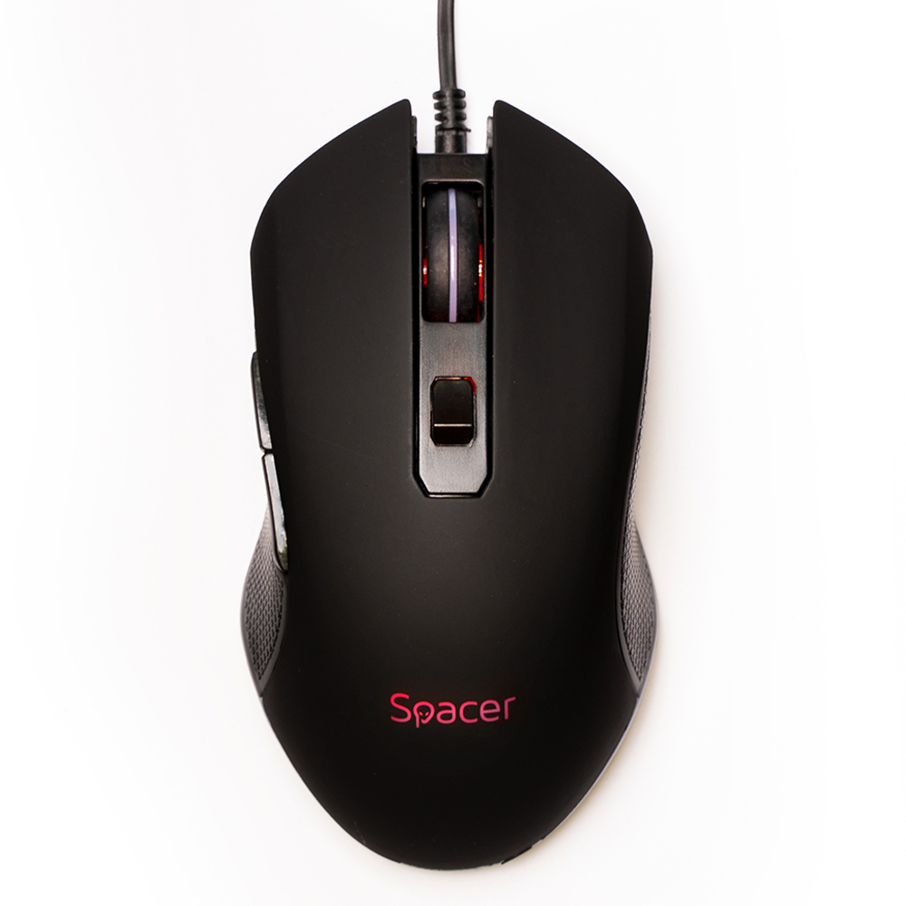MOUSE  Spacer - gaming, gaming, cu fir, USB, optic, 7200 dpi, butoane/scroll 6/1, iluminare, negru, Cod Produs: SP-GM-01 [2]