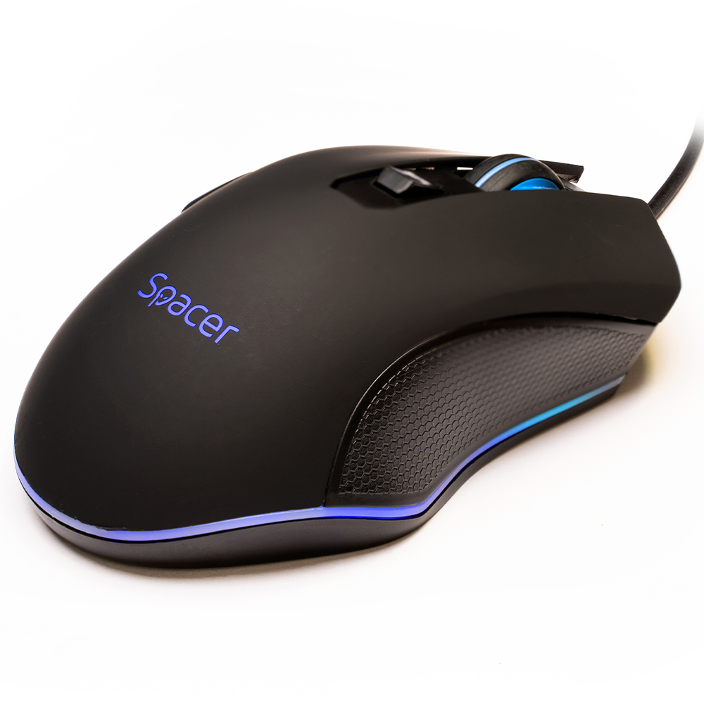 MOUSE  Spacer - gaming, gaming, cu fir, USB, optic, 7200 dpi, butoane/scroll 6/1, iluminare, negru, Cod Produs: SP-GM-01 [3]