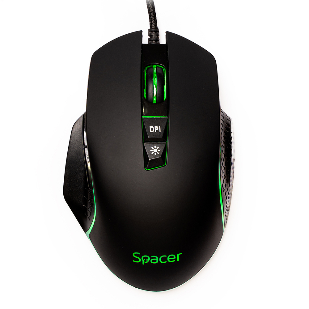 MOUSE Spacer - gaming, gaming, cu fir, USB, optic, 8.000 DPI, butoane/scroll 7/1, iluminare RGB, negru, Cod Produs: SPGM-PULSAR-SPEED [2]