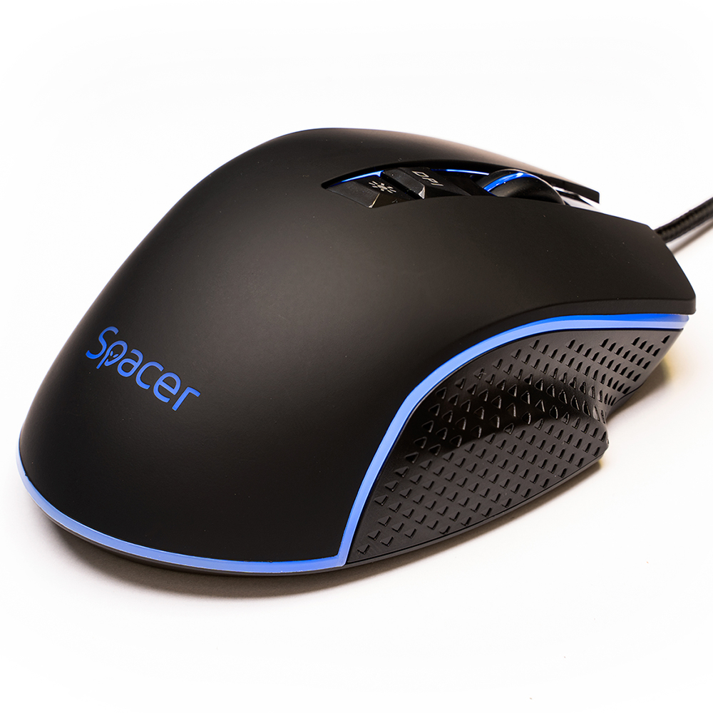 MOUSE Spacer - gaming, gaming, cu fir, USB, optic, 8.000 DPI, butoane/scroll 7/1, iluminare RGB, negru, Cod Produs: SPGM-PULSAR-SPEED [3]