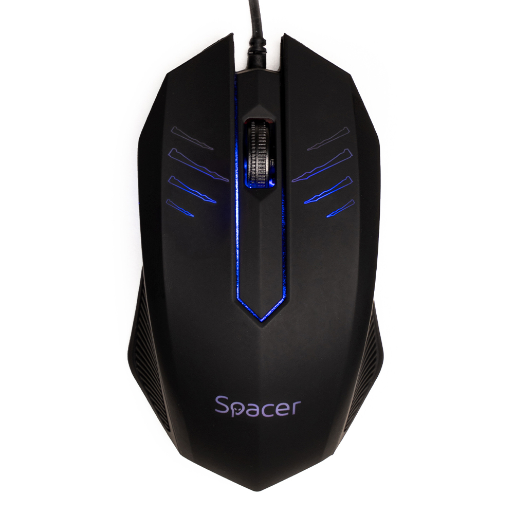 MOUSE  Spacer, PC sau NB, cu fir, USB, optic, 1000 dpi, butoane/scroll 3/1, iluminare, negru, Cod Produs: SPMO-M20 [2]
