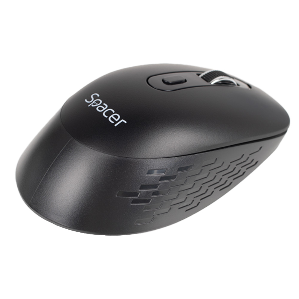 MOUSE Spacer ,  PC sau NB ,  wireless ,  2.4GHz + Bluetooth 5.1 ,  optic ,  max.1600 dpi ,  butoane/scroll 6/1 , buton ON/OFF ,  click silentios S/D ,  negru , baterii AAAx2 incluse ,  Cod Produs: SPM [3]