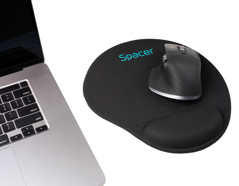 MousePAD SPACER ,  suport incheietura cu gel ,  cauciuc si material textil ,  240 x 220 mm ,  negru Cod Produs: SPMP-PAD-GEL-BK [4]