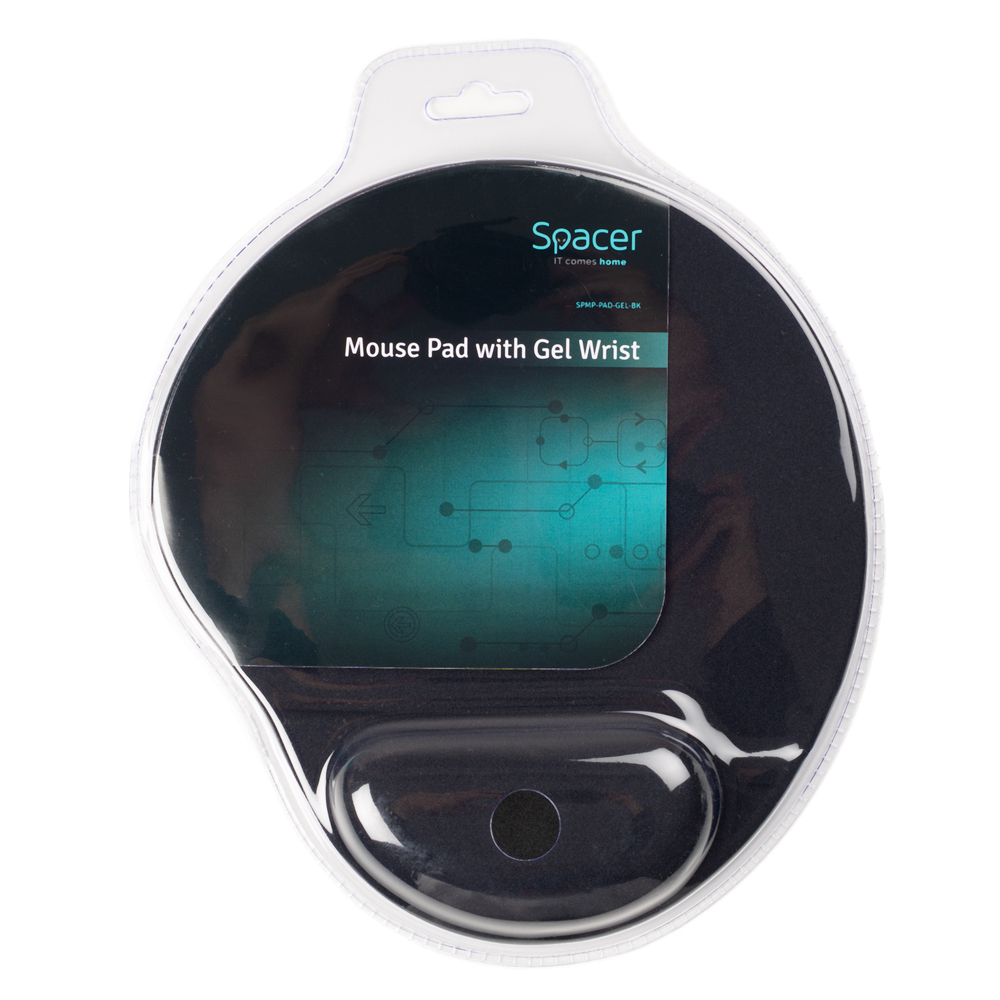 MousePAD SPACER ,  suport incheietura cu gel ,  cauciuc si material textil ,  240 x 220 mm ,  negru Cod Produs: SPMP-PAD-GEL-BK [5]