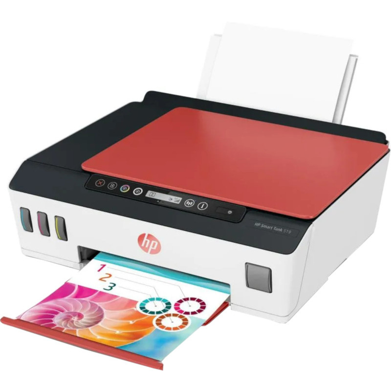Multifunctional Inkjet CISS Color HP Smart Tank 519 AiO , A4 , Functii: Impr|Scan|Cop , Viteza Print Mono: 11 ppm , Viteza Print color: 5 ppm , Conectiv: USB|Wi-Fi|BTH , Duplex: Nu , ADF: Nu(timbru [3]