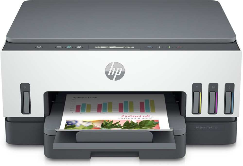 Multifunctional Inkjet CISS Color HP Smart Tank 720 All-in-One,A4,Functii:Impr|Scan|Cop,Viteza Print Mono:15 ppm,Viteza Print color:9 ppm,Conectiv:USB|WiFi|BTH,Duplex:Da,ADF:Nu(timbru verde 11lei)6UU4 [1]