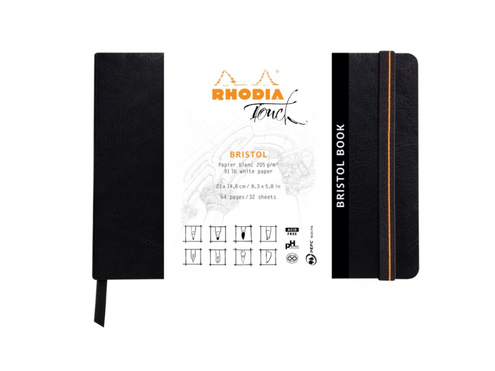 Notebook grafic, A5, landscape, 32 file, Rhodia Touch Bristol [1]