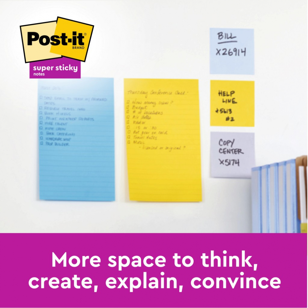 Notes adeziv 102 x 152 mm 100 file neon liniate Post-it 3M [5]