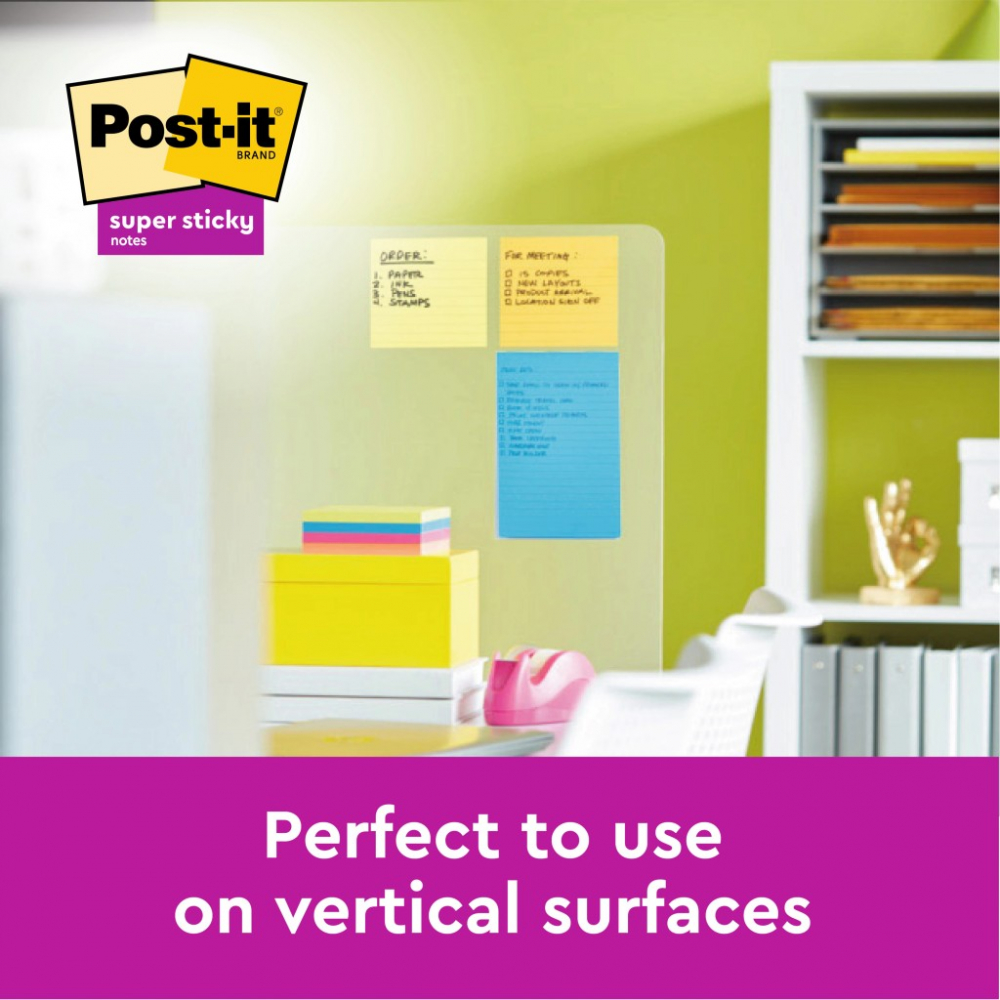 Notes adeziv 102 x 152 mm 100 file neon liniate Post-it 3M [3]