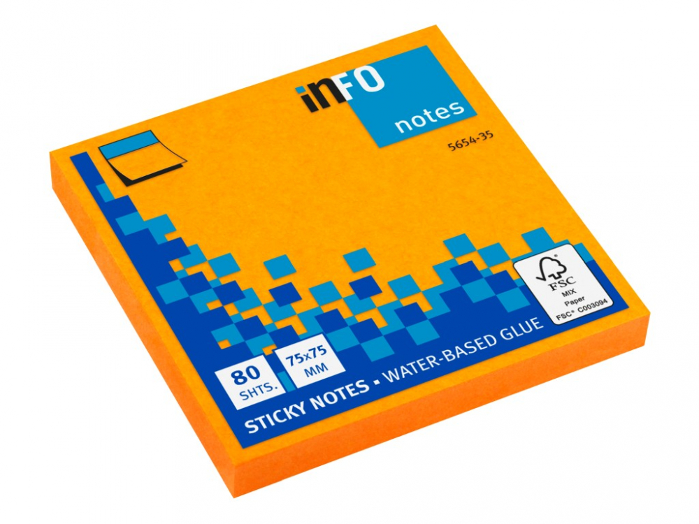 Notes adeziv 75 x 75 mm 80 file briliant Info Notes [1]
