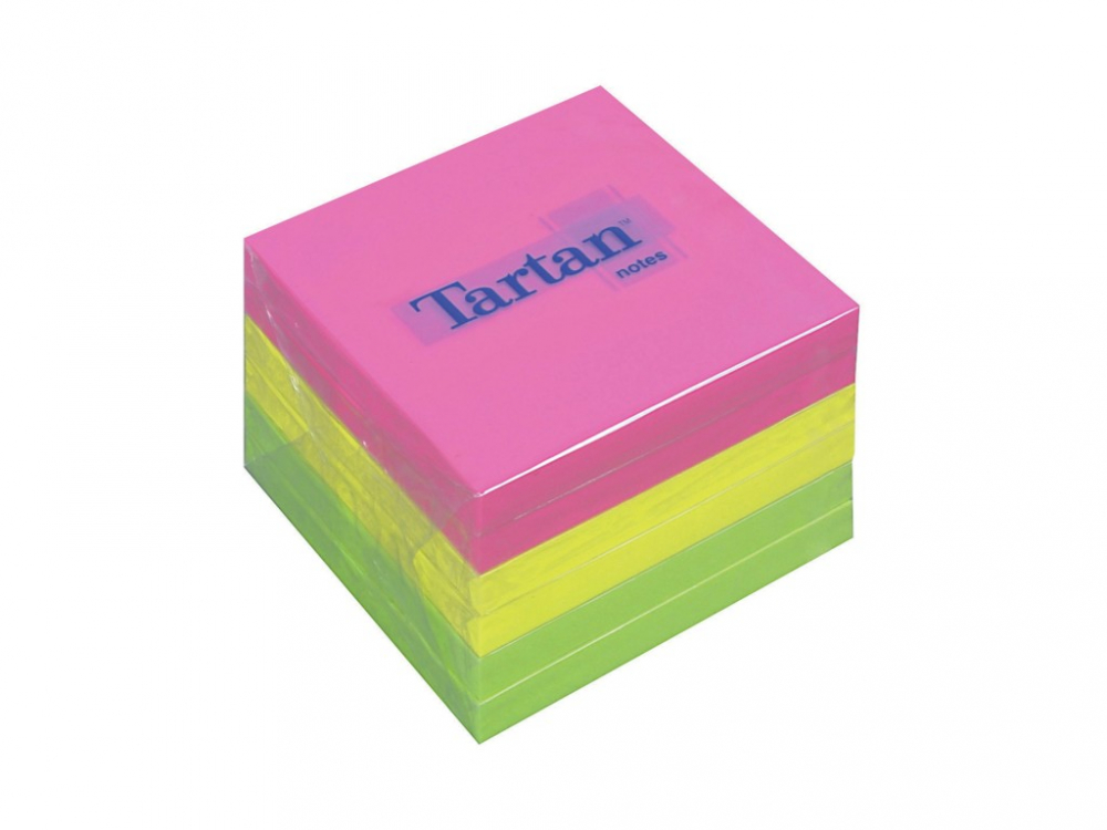 Notes adeziv 76 x 76 mm 100 file/buc neon Tartan, 6 buc/pachet [1]