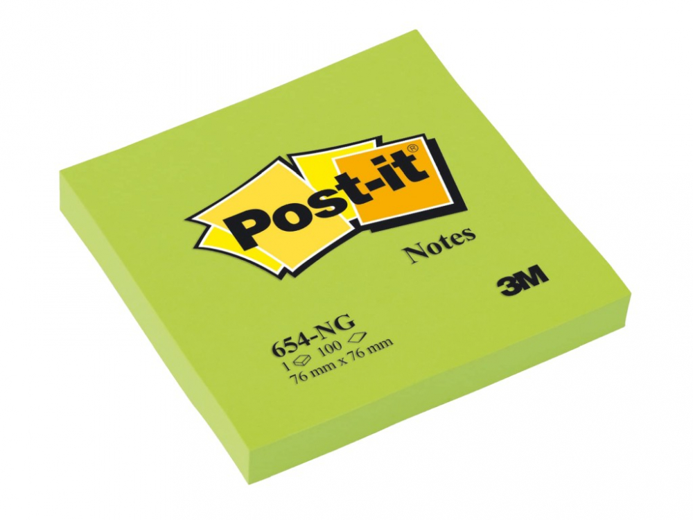 Notes adeziv 76 x 76 mm 100 file neon Post-it, 100% PEFC SGSCH-PEFC-COC-110078 [1]