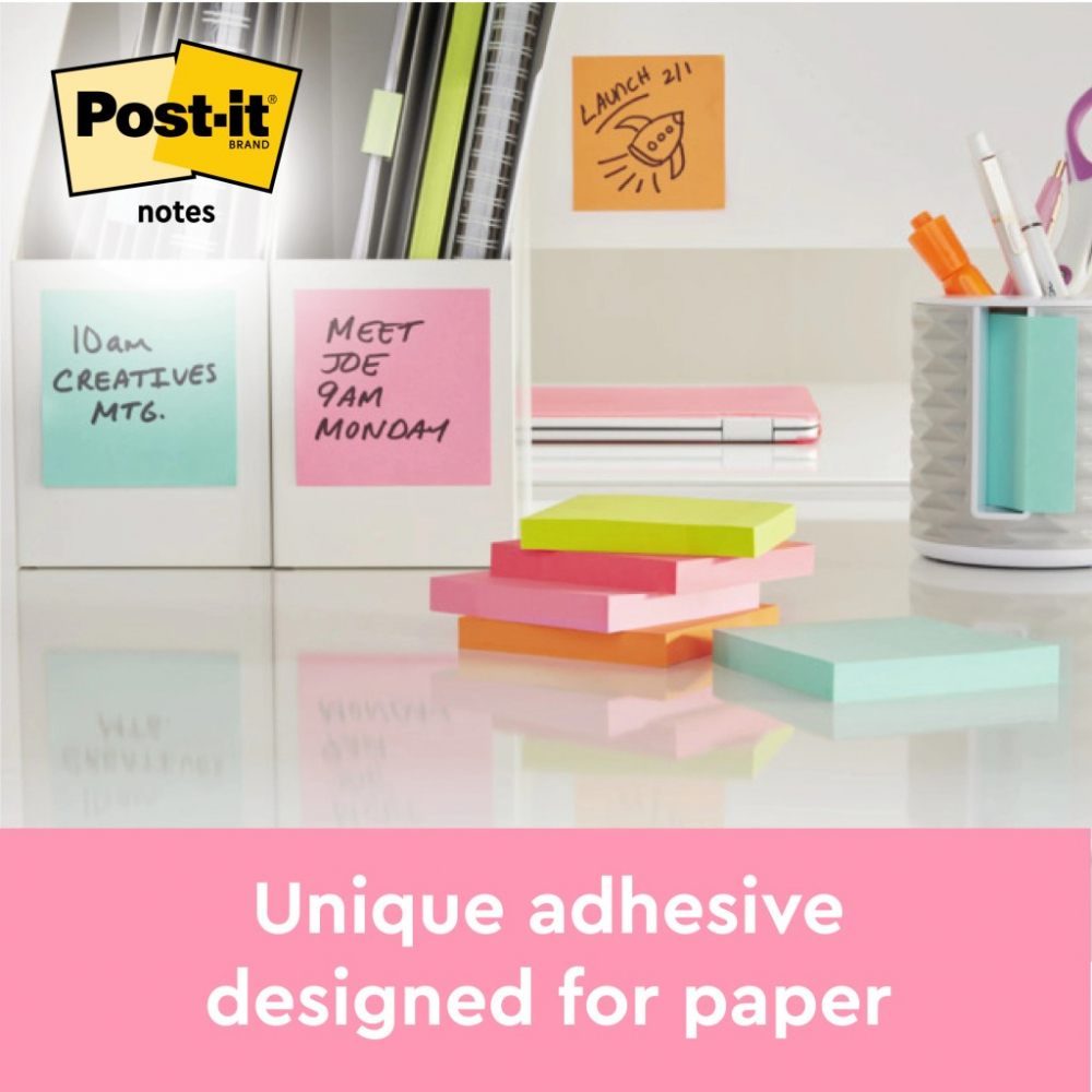 Notes adeziv 76 x 76 mm "Z" 100 file x 6 culori neon Post-it 100% PEFC, SGSCH-PEFC-COC-110078 [2]