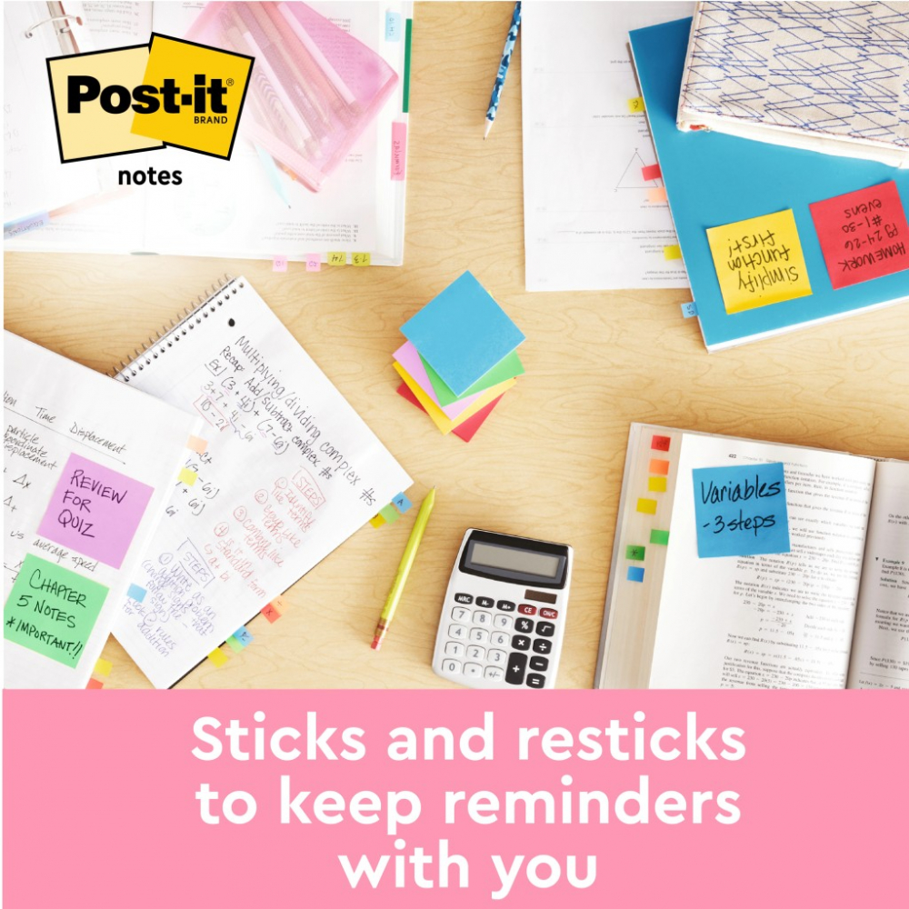 Notes adeziv 76 x 76 mm "Z" 100 file x 6 culori neon Post-it 100% PEFC, SGSCH-PEFC-COC-110078 [3]