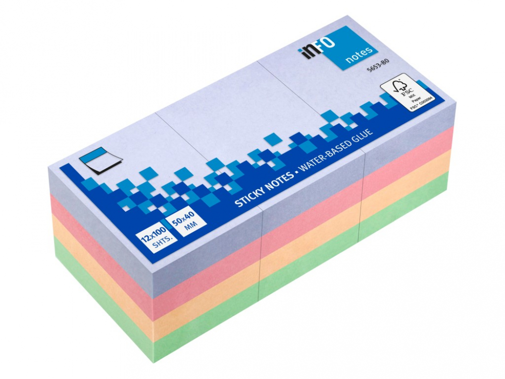 Notes adeziv Harmony 12 x 40 x 50 mm - 12 x 100 file - 5653-80 [1]