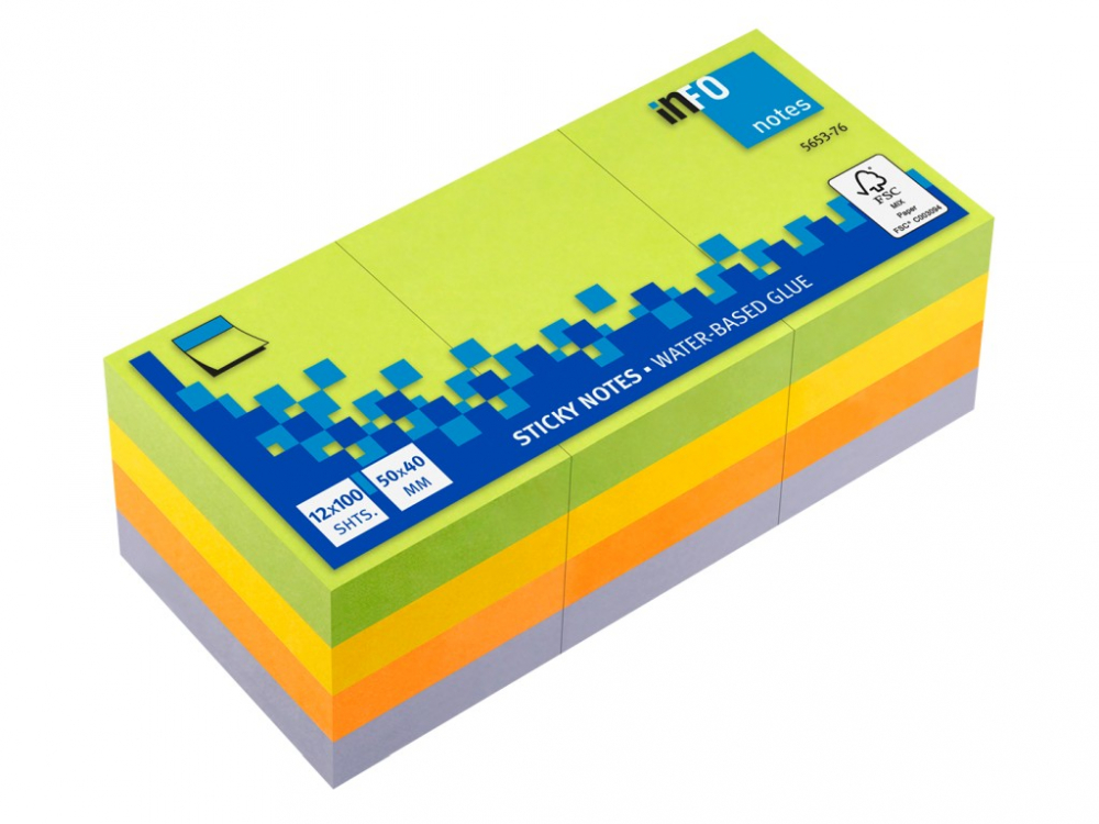 Notes adeziv Spring 12 x 40 x 50 mm Info Notes 12 x 100 file/set [1]