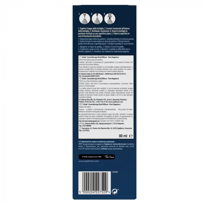 Odorizant camera cu betisoare Glade Aromatherapy Pure Happiness [2]