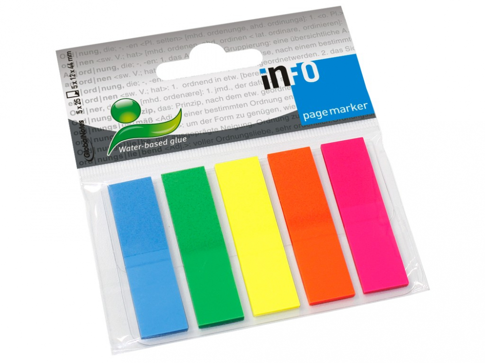 PageMarker 12 x 44 mm 125 file Info Notes 5 culori/set [1]