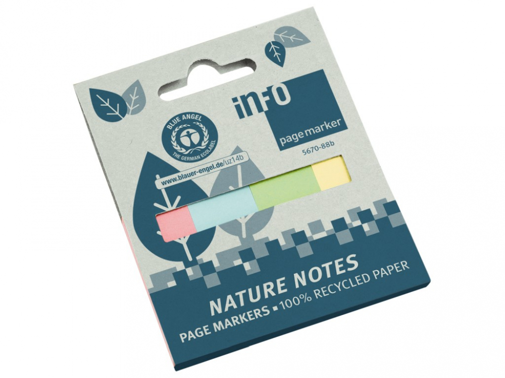 PageMarker reciclat 20 x 50 mm 160 file Nature Info Notes 4 culori/set [2]