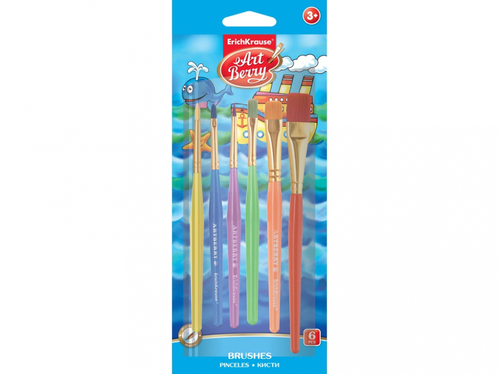 Pensule din par sintetic ArtBerry 6/blister EK [1]