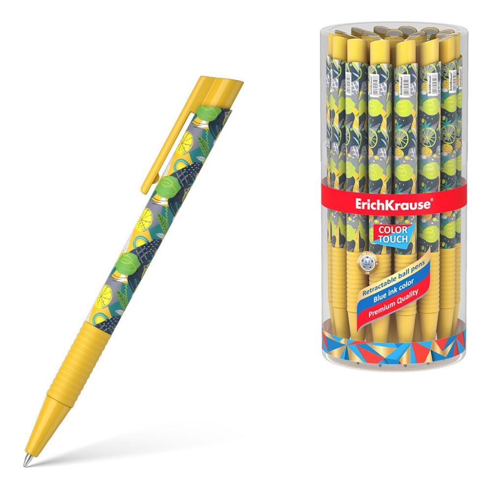 Pix COLOR TOUCH LIME cu mecanism si grip mina ALBASTRU 0.7mm 24buc/borcan [1]