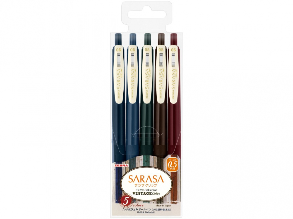 Pix cu gel 0.5 mm Zebra Sarasa Clip Gel Vintage 1,5/set 69420 [1]