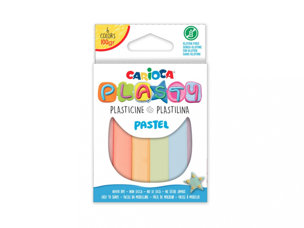 Plastilina Carioca Plasty Pastel 100 g 6 buc asortat [1]